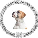 Gourmette argent diamant pour chien